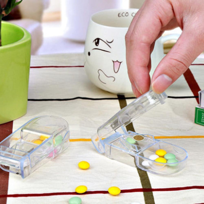 Handy Drug Box Pill Case Cutter Box Tablet Cutter Splitter Medicine Holder