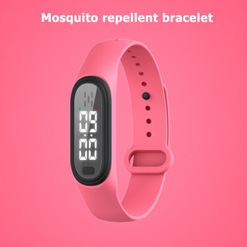 Q2 Ultrasonic Mosquito Repellent Watch Anti Pest Bug Drive Bracelet (Pink) Newly