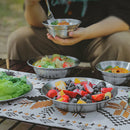 4pcs/Set Outdoor Stainless Steel Dinner Plate Large Capacity Camping Suppli