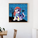 5D DIY Cartoon One-Eyed Dog Mosaic Full Round Drill Art Craft Diamond Painting