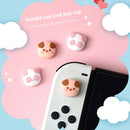 4pcs Non-slip Silicone Dog Panda Thumb Stick Grip Cap for Switch/Switch OLE