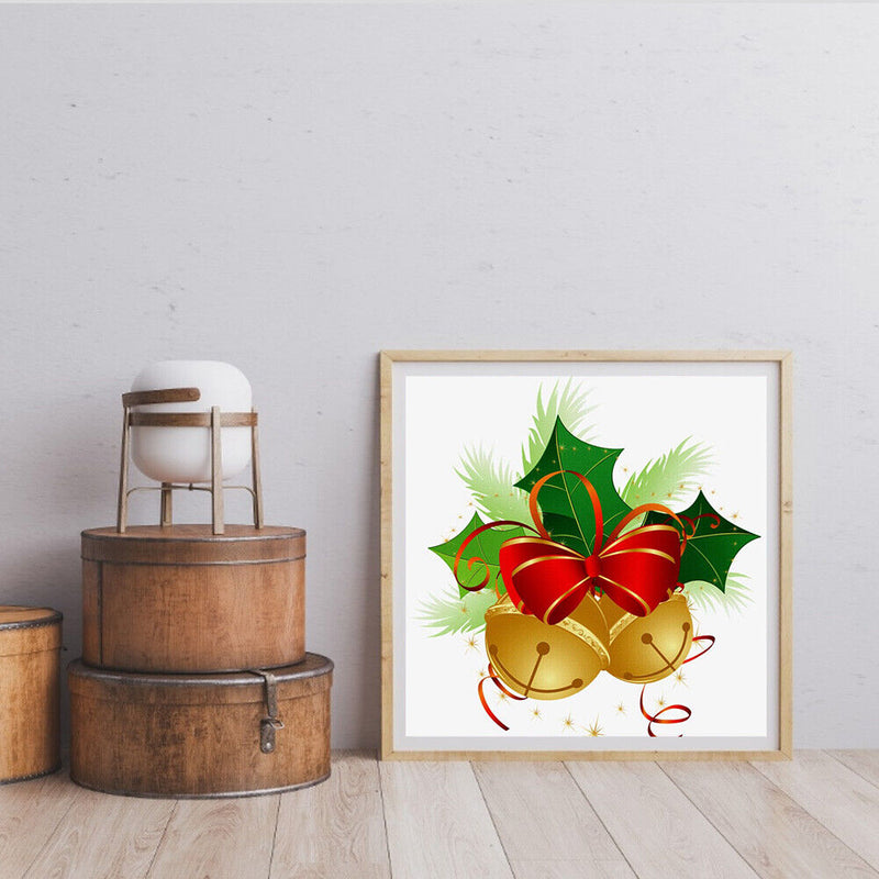 Frameless Bow Bell Oil Paint by Numbers Kit Handpainted Picture Artwork Craft