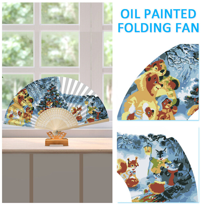 Animal Christmas Draw Fan Frameless DIY Oil Paint By Numbers Canvas Home Decor