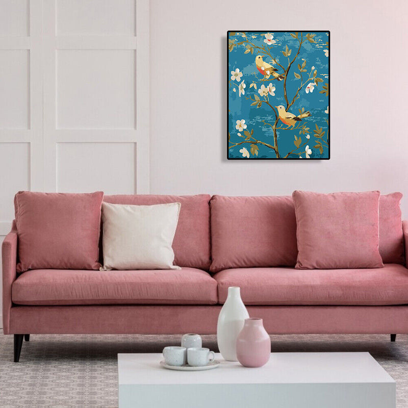 Frameless Hand Painted Picture DIY Singing Birds Painting By Numbers Wall D