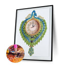 DIY Part Special Shaped Diamond Clock Mosaic Painting Kit (Peafowl 1 DZ622)