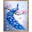 5D DIY Full Drill Diamond Painting Blue Peafowl Cross Stitch Embroidery Kit