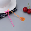50pcs Disposable Plastic Colorful Stick Love Heart Arrow Shape Fruit Fork