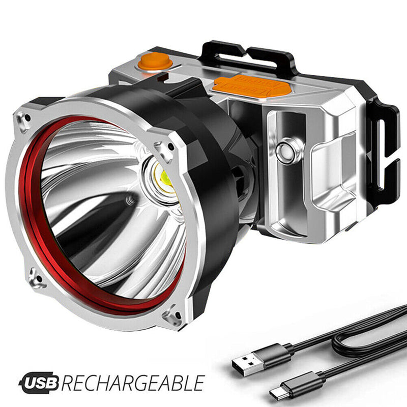 LED Headlamp 800LM Waterproof Camping Hiking Rechargeable Headlight Torch