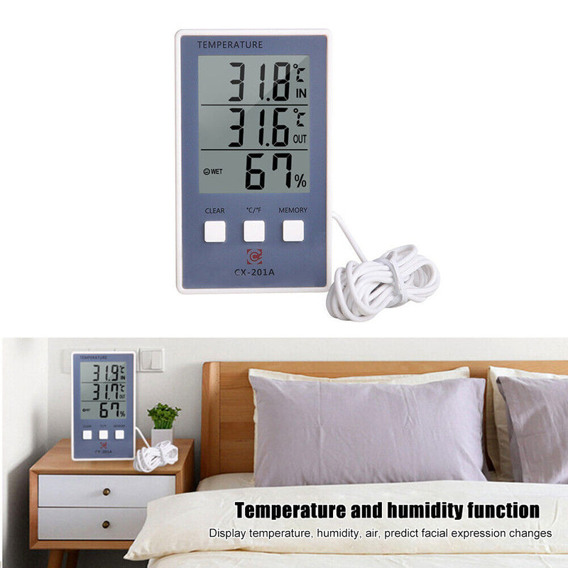 Digital Hygrothermograph Indoor Outdoor LCD Screen Thermometer Hygrometer