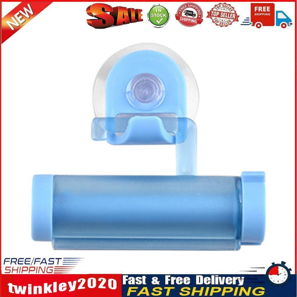 Hanging Rolling Tube Toothpaste Squeezer Facial Cleanser Dispenser (Blue) Newly