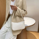 Pure Soft Leather Women Handbag Small Underarm Shoulder Totes Bag (Beige)