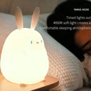 Decompression USB Rechargeable 7 Colors Night Light Cute Silicone Rabbit Shaped