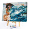 Girl and Dolphin Oil Paint By Numbers DIY Acrylic Painting on Canvas Drawing Kit