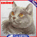 Partial Embroidery Stamped Cat DIY Cross Stitch Kits 11CT Needlework Sets Gift