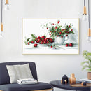 Partial Embroidery Strawberry Printed Canvas DIY 11CT Needlework Sets Decor