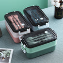 Lunch Bento Box Microwave Heating Split Double Layer Food Storage (Pink) Newly