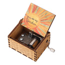 Wooden Carved Retro Hand Crank Music Box You Are My Sunshine Music Box (A) Newly
