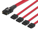 Internal Mini SAS SFF-8087 36Pin Male to 4Pin SATA 7P Female Breakout Cable Red