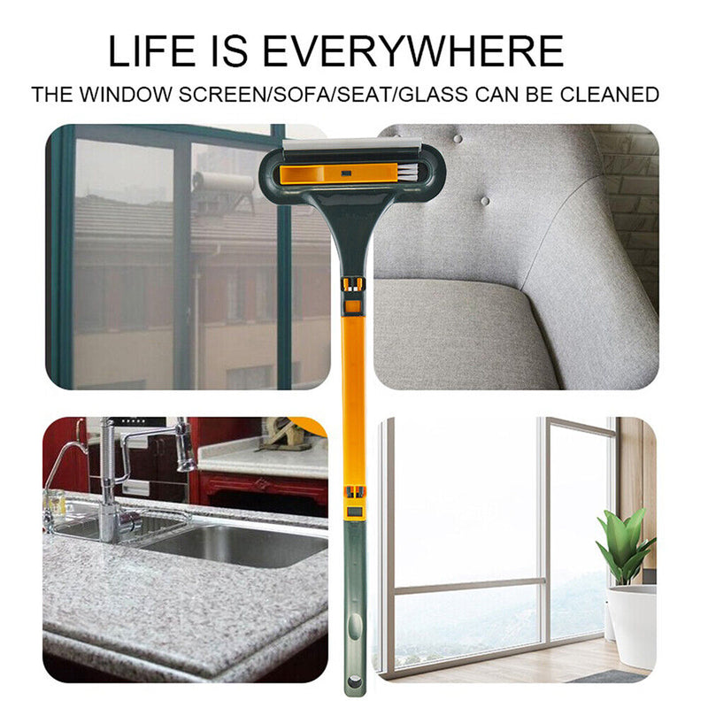 Window Screen Brush Double Sided Carpet Sofa Household Dust Wiper (Yellow)