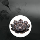 Bronze Lotus Burner Plate Yoga Buddha Nasturtium Line Sandalwood Censer (L)
