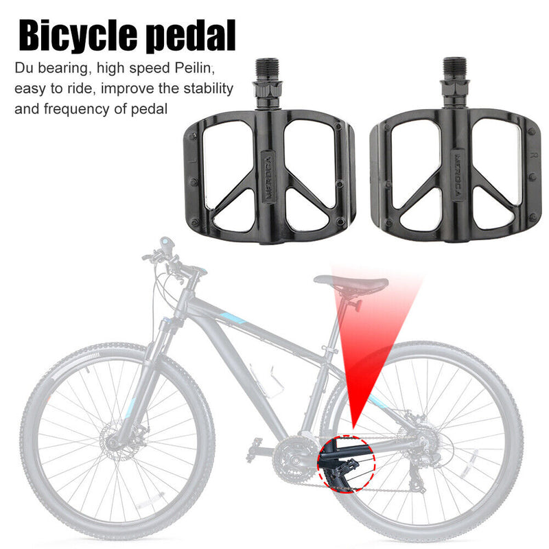 MEROCA Anti-Brief Bicycle Pedal Footpegs DU Bearing Aluminum Alloy Bike Pedals