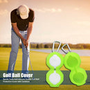 Sports Silicone Double Golf Ball Protective Cover with Carabiner (Green) Newly