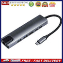 6 in 1 USB C HUB Docking 2 USB 3.0 4K HDMI Type-C RJ45 100W PD Charging Adapter