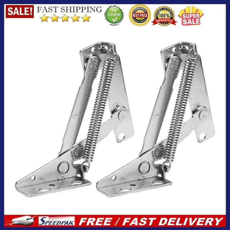 2pcs 80 Degree Spring Hinge Sofa Cabinet Door Lift Support Connect Folding