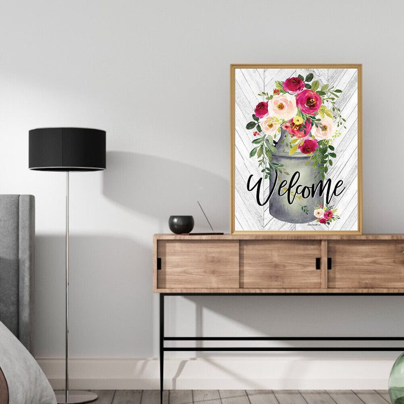 DIY Digital Picture Welcome Flowers Frameless Oil Painting By Number Handicraft