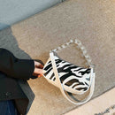 Fashion Zebra Pattern Women Shoulder Bag Clear Acrylic Chain Handbag (2)