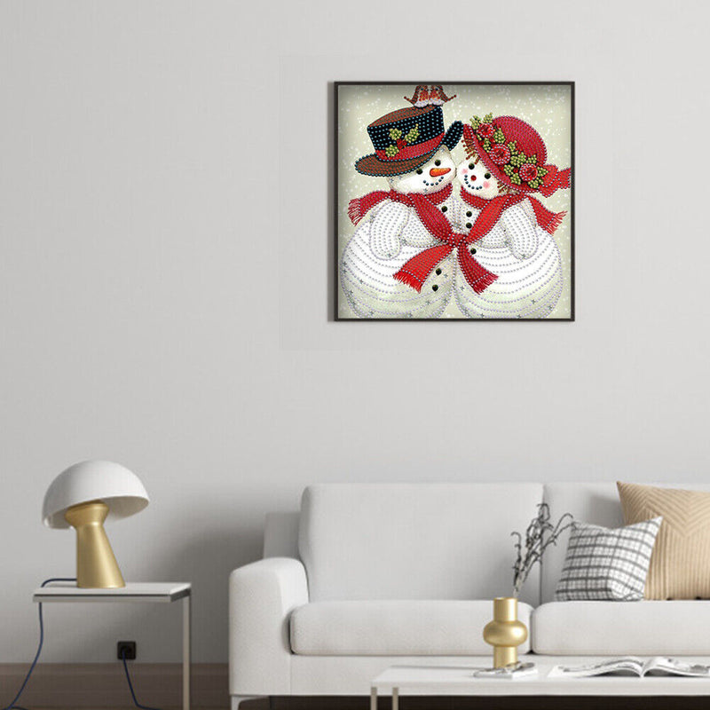 Partial Drill 5D DIY Special Shaped Diamond Painting Snowman Couple Kit