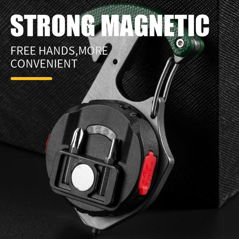 Multifunction COB Flashlight Camping Mini Screwdriver Keychain Lamp (Army G