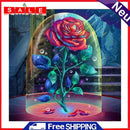 11CT Printed Full Cross Stitch DIY Preserved Flower Hand Painting Bedroom Decor