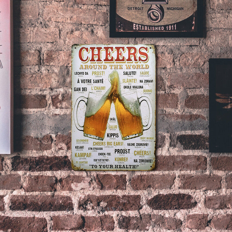 Wine Sheet Metal Drawing Metal Painting Tin Wall Home Poster Bedroom Art Sign