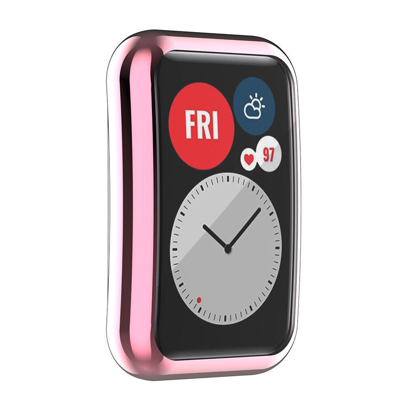 TPU Protector Case Anti Scratches Full Cover for Huawei Watch Fit (Pink) Newly