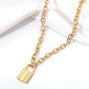 Boho Jewelry Long Chain Punk Choker PadLock Pendant Necklace Collar Statement