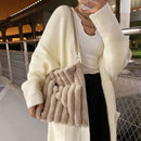 Women Fashion Star Heart Print Handbag Autumn Winter Plush Large Shoulder Bag
