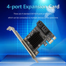 4-Port SATA III to PCIe PCI Express 3.0 X1 6Gbps Expansion Card Adapter for HDD