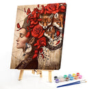 Fox Girl Oil Paint By Numbers Kits DIY Handpainted on Canvas Wall Pictures