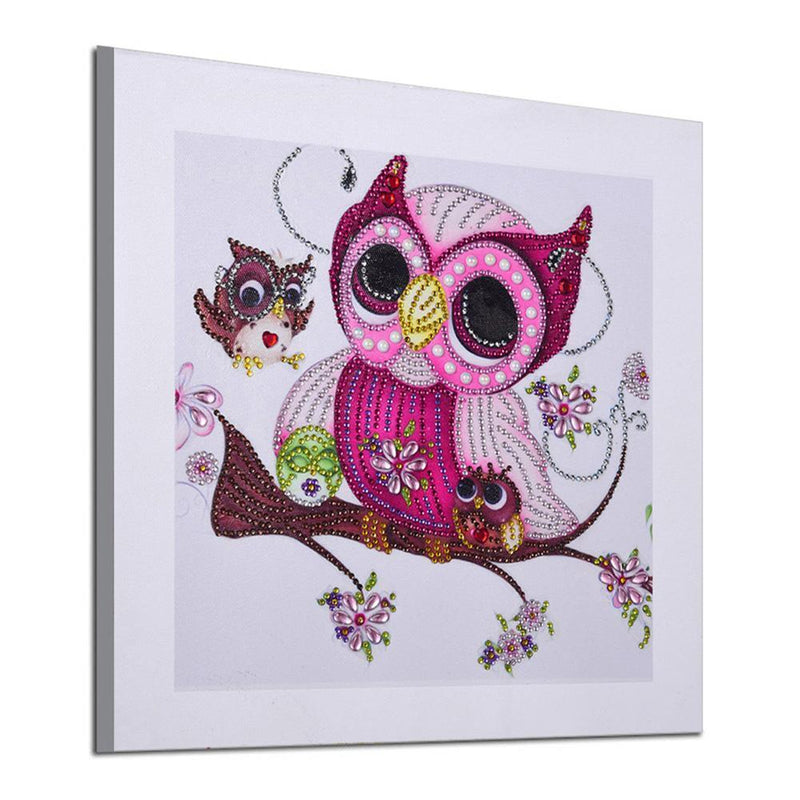 5D DIY Special Shaped Diamond Painting Pink Bird Cross Stitch Embroidery