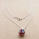London GB UK British Flag Union Jack Shamballa Beads Pendant Necklace S6H2