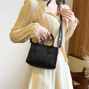 Felt Shoulder Message Bag Pure Mini Purse Crossbody Tote Handbag (Black)
