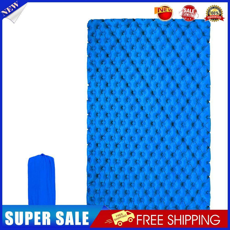Portable Inflatable Double Sleeping Mattress Camping Air Cushion (Blue)
