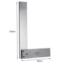 Machinist Square 90 Degree Right Angle Ruler Precision Measure (125x80mm) Newly