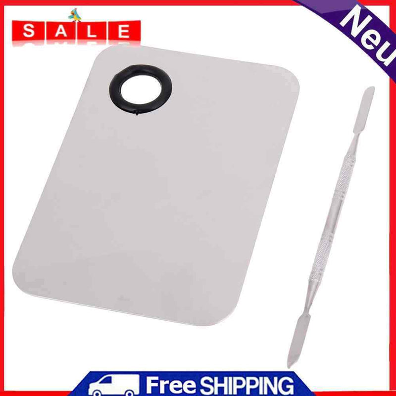 Stainless Steel Makeup Mixer Nail Art Polish Foundation Mixing Plate