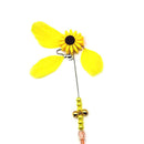 Feather Bell Daisy Chaser Wand Funny Kitten Cat Teaser Rod Interactive Stic