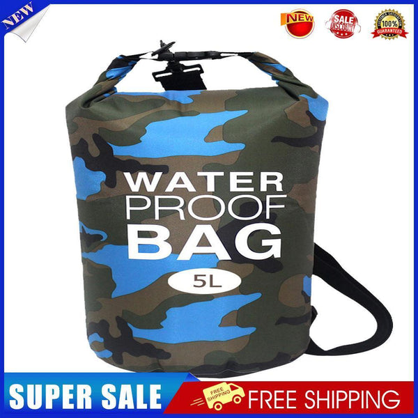 Waterproof Swimming Bag Camouflage Outdoor Camping Dry Sack (5L Light Blue)