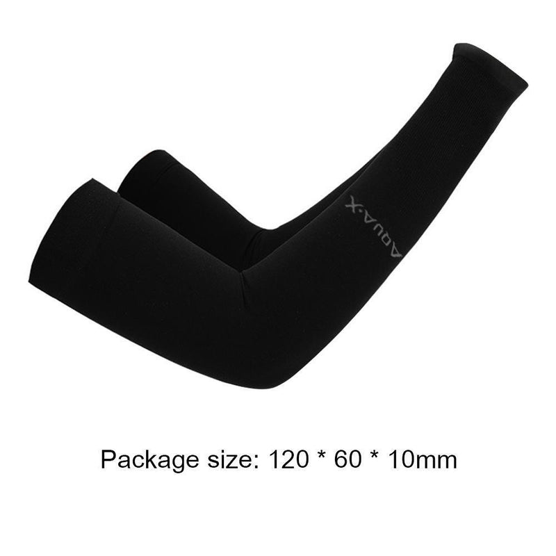 Unisex Cooling Arm Sleeves Cycling Running Sport Sunscreen Arm Cuff (Black)