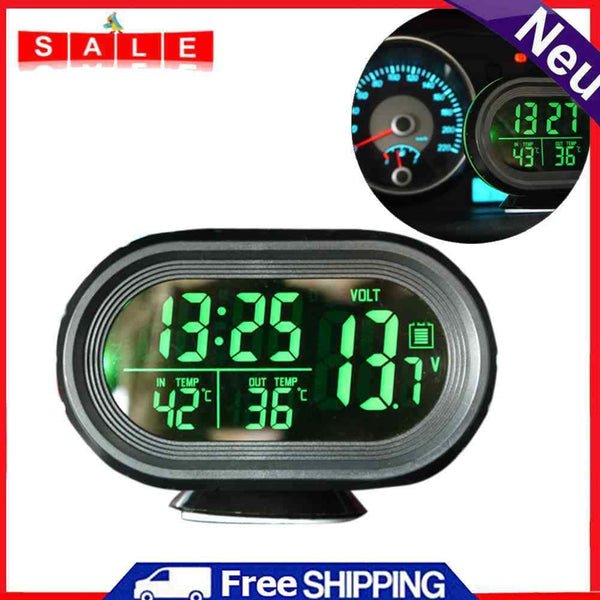 Car Monitor Car Watch Thermometer Digital Backlight Snooze Voltage