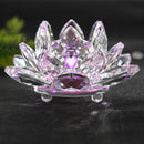 Crystal Lotus Candlestic Paperweight Ornaments Gift for Home Wedding Party Decor